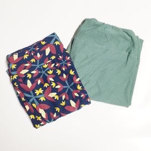 LULAROE • 2 Pc Set Print Tall & Curvy TC Leggings